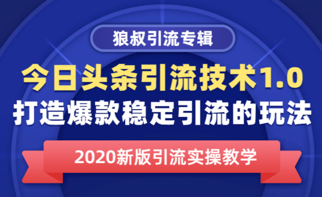 狼叔:今日头条引流技术1.0-乐学教程网