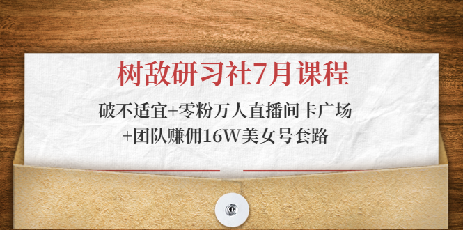 树敌研习社：零粉万人直播间卡广场/团队赚佣16W美女号套路/破不适宜-乐学教程网