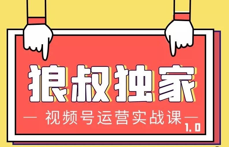 狼叔独家视频号运营实战课1.0-乐学教程网