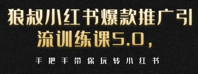 狼叔小红书爆款推广引流训练课5.0-乐学教程网