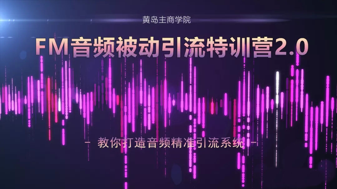 黄岛主：FM音频引流特训营2.0(无水印)-乐学教程网