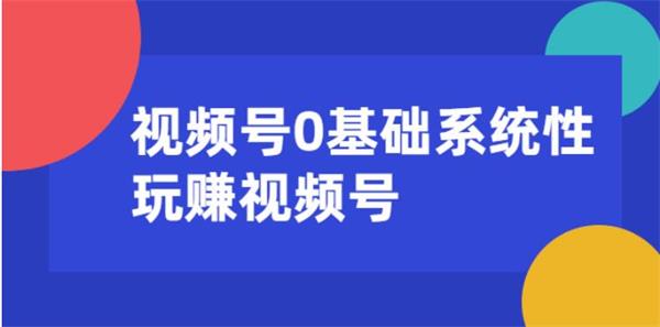 视频号0基础系统性玩赚视频号(无水印)-乐学教程网