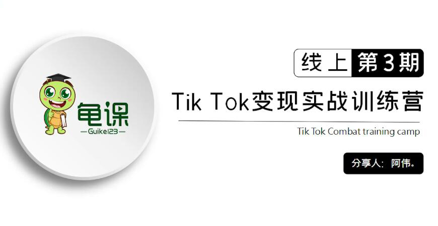 龟课·Tik Tok变现实战训练营线上第1-4期-乐学教程网