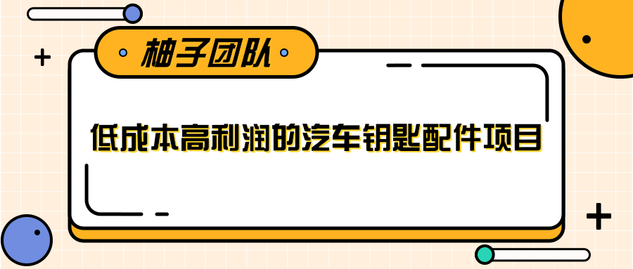 低成本高利润的汽车钥匙配件项目(无水印)-乐学教程网