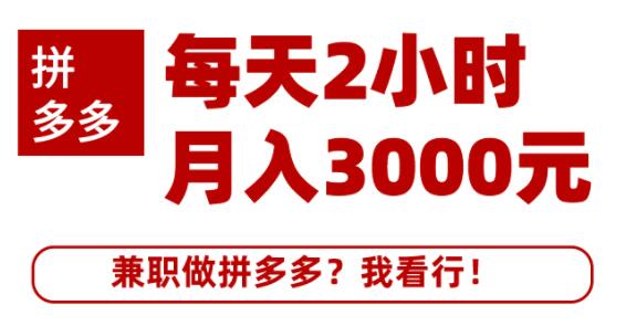 搜外网·拼多多兼职课程，每天2小时做拼多多月入3000元-乐学教程网