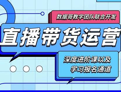 数据哥·新直播带货运营课(含电子资料)-乐学教程网