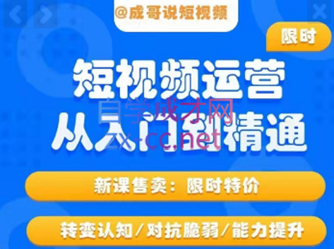 成哥·短视频运营，从入门到精通-乐学教程网