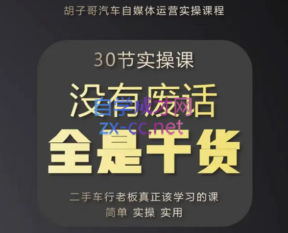 胡子哥·汽车自媒体运营实操课，价值8888元-乐学教程网