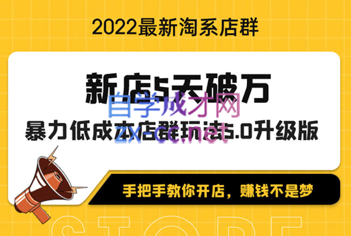 学得起课堂·22年最新淘系店群暴力低成本起店玩法，价值1980元-乐学教程网