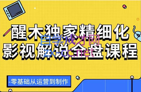 醒木独家精细化影视解说全盘课程，价值599元-乐学教程网