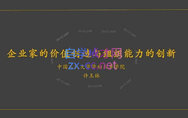 企业家的价值创造和组织能力的创新-乐学教程网