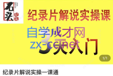 石头纪实纪录片解说实操课，3天入门，快速掌握纪录片解说视频制作-乐学教程网