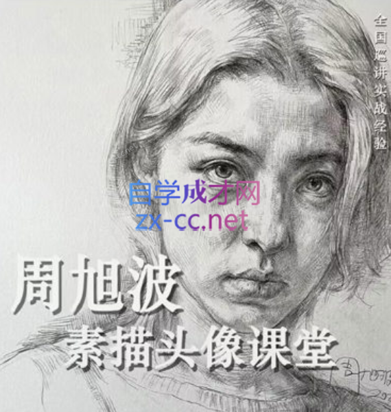 周旭波素描头像课堂-乐学教程网